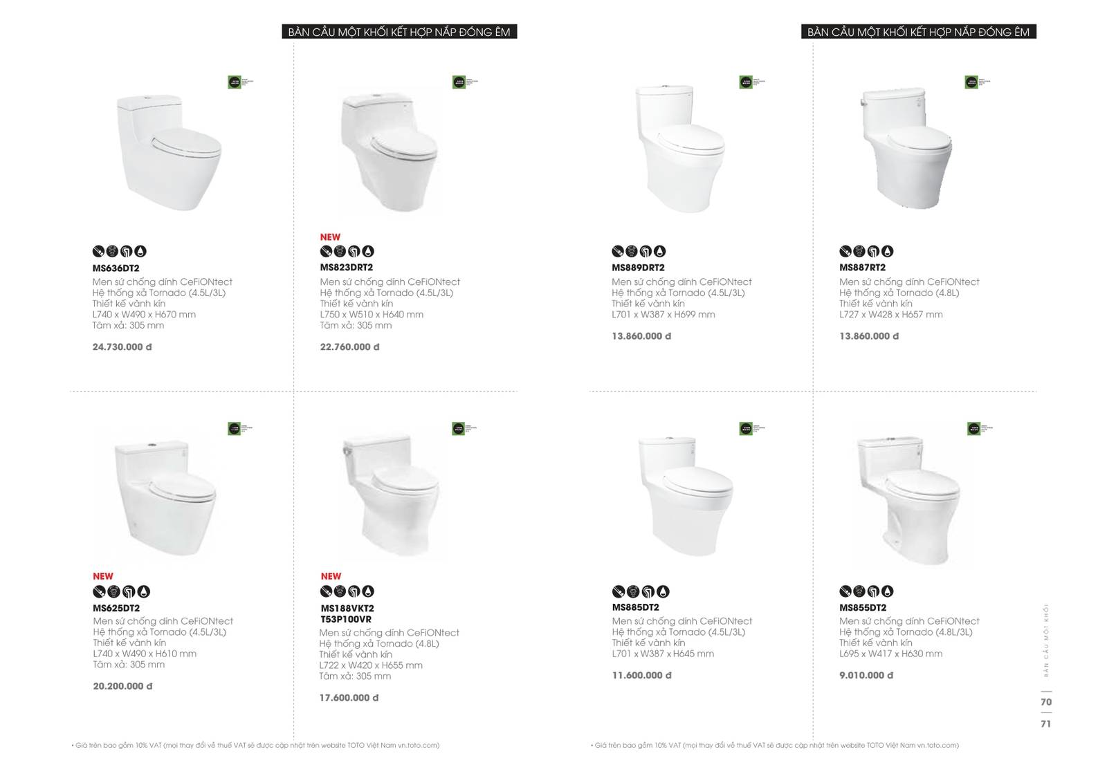 Bảng giá và Catalogue Thiết bị vệ sinh TOTO mới nhất 2024 /Page 30